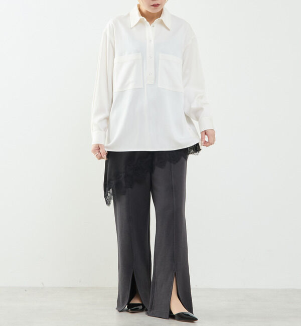 SOFFITTO「サイドスリットデニムシャツ」|シャツ・ブラウス|
