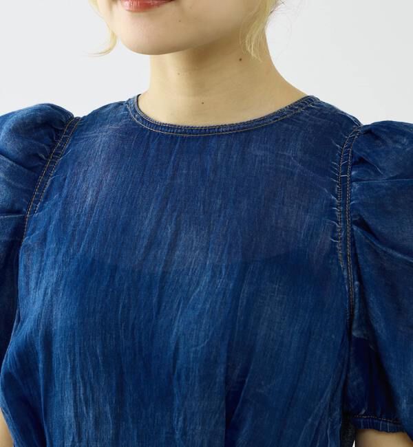 SOFFITTO「【A_/エース】シアーデニムパフブラウス」|シャツ・ブラウス|