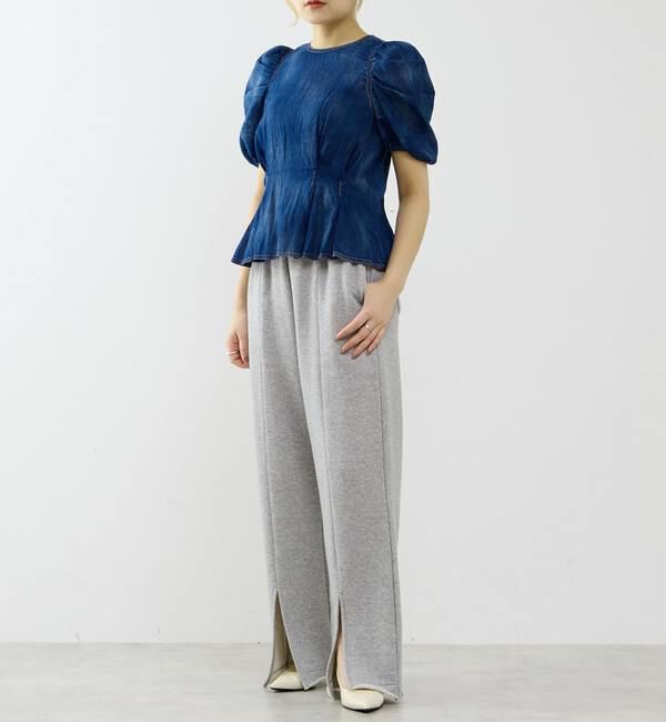 SOFFITTO「【A_/エース】シアーデニムパフブラウス」|シャツ・ブラウス|