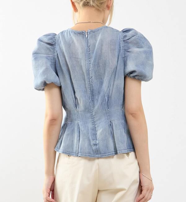 SOFFITTO「【A_/エース】シアーデニムパフブラウス」|シャツ・ブラウス|