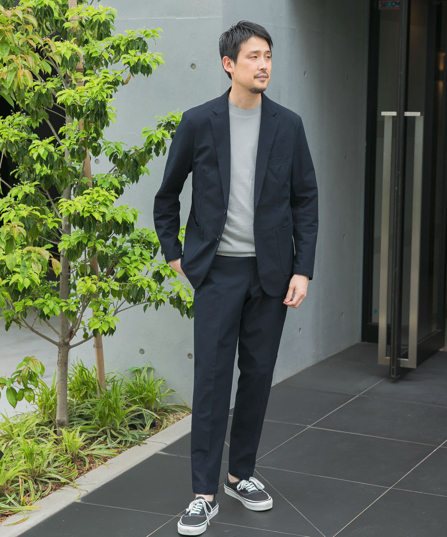 URBAN RESEARCH DOORS「『イージーケア』LIFE STYLE TAILOR　シアサッカーコンフォータブルパンツ」|スラックス|