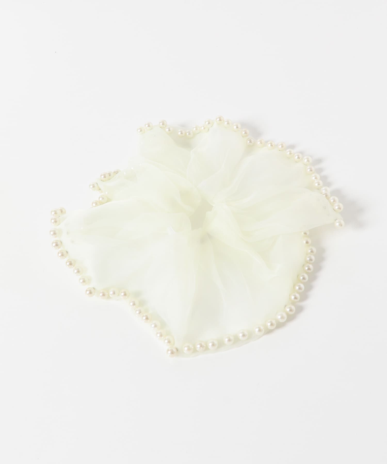 SMELLY「パールシフォンボリュームシュシュ」|ヘアゴム・シュシュ|