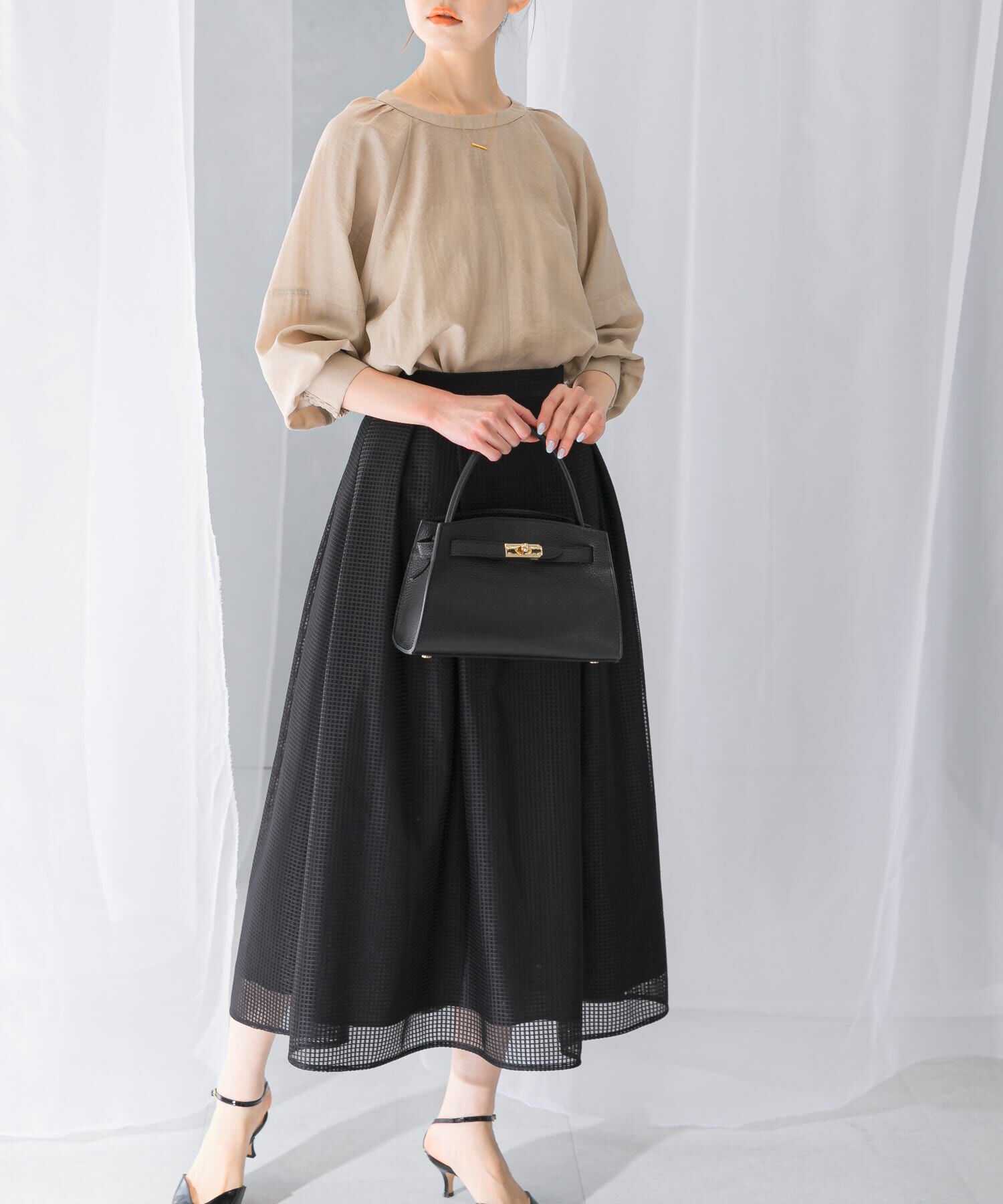 URBAN RESEARCH ROSSO「シアーメッシュフレアスカート」|スカート|