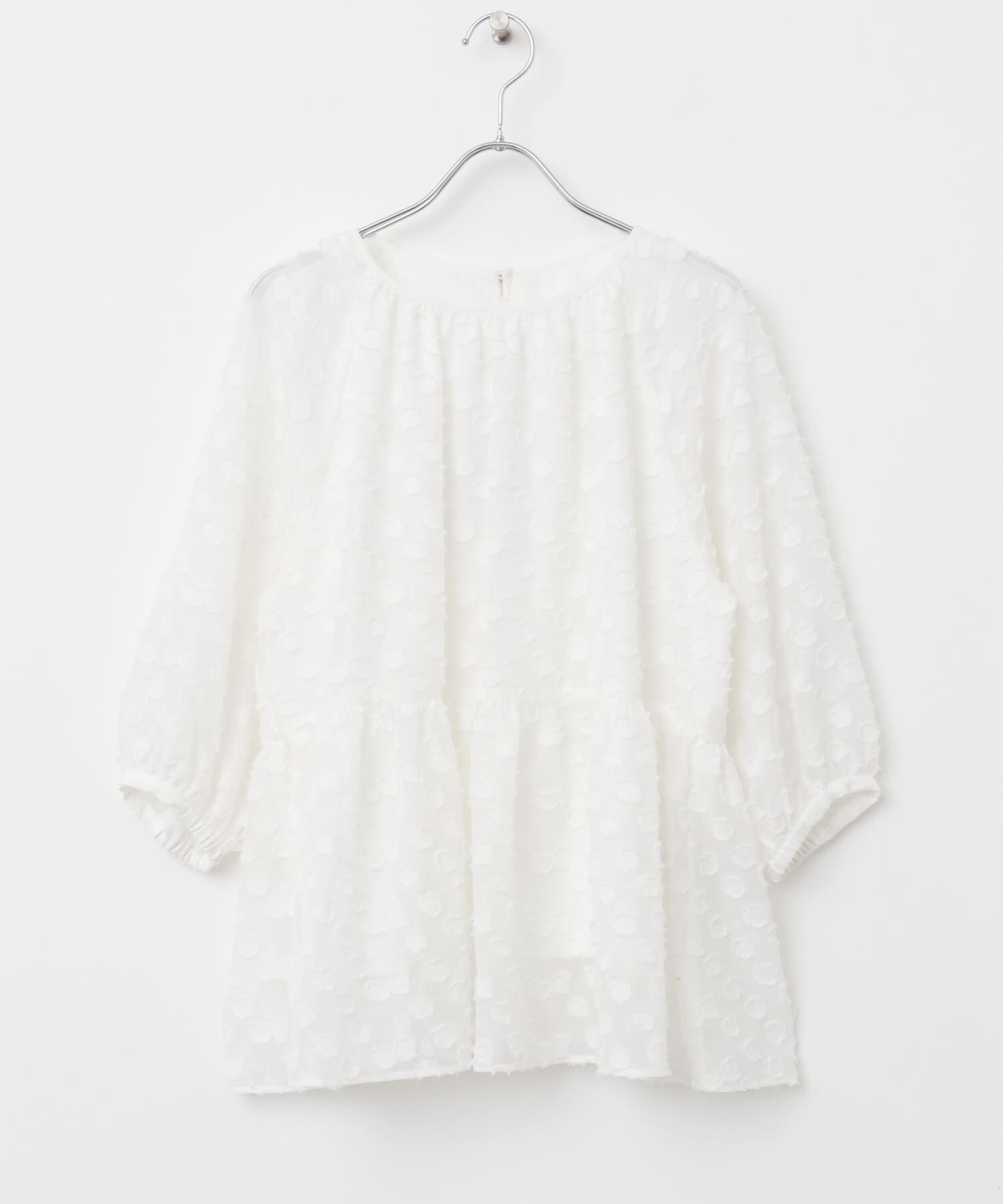 URBAN RESEARCH ROSSO「ラメジャガードペプラムブラウス」|シャツ・ブラウス|