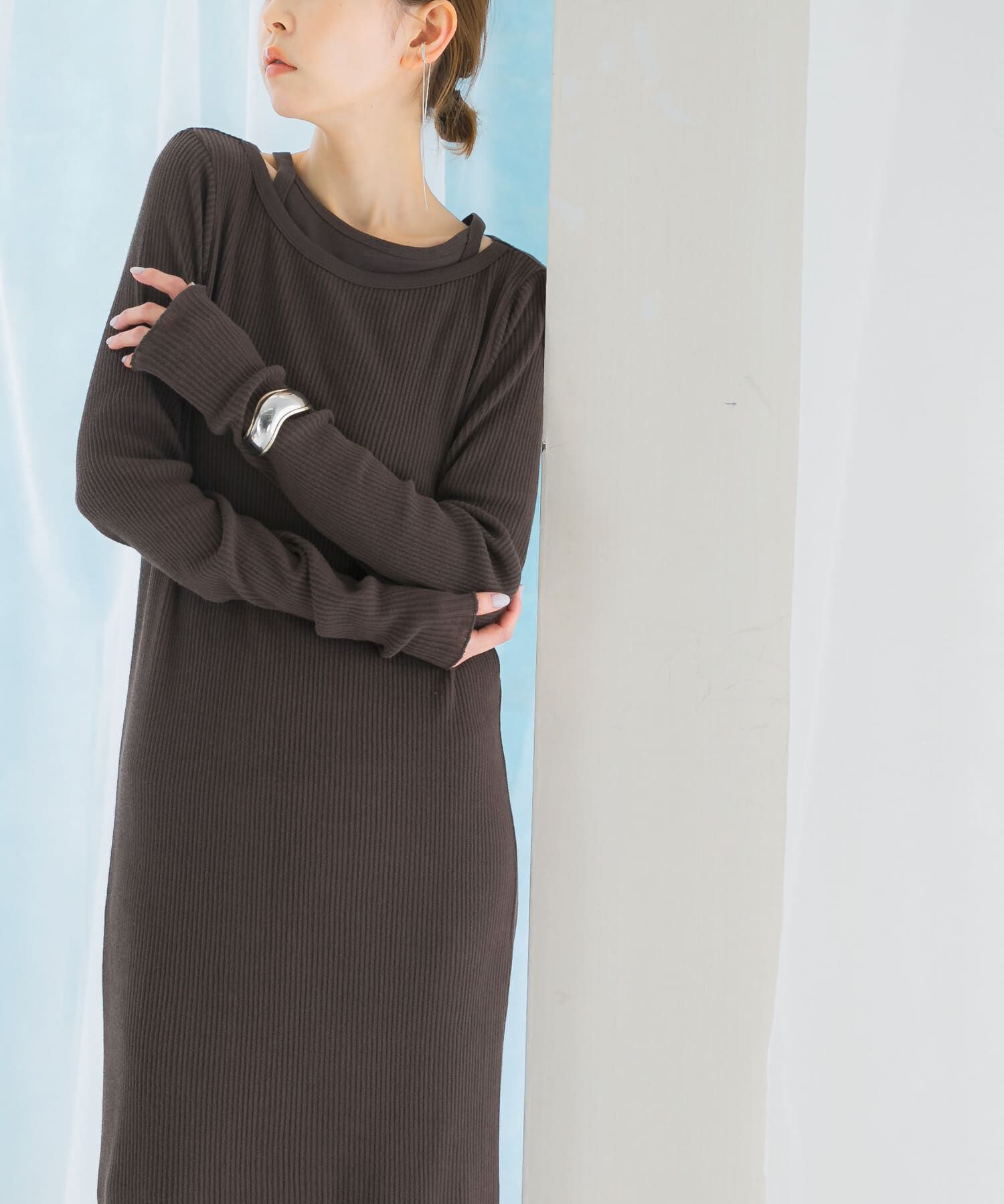 URBAN RESEARCH ROSSO「CaRouseLamBRa　LONG-SLEEVE DRESS PACK」|ワンピース|カーキ