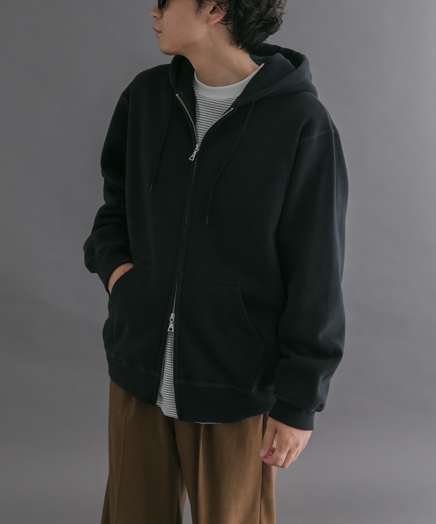 URBAN RESEARCH DOORS「FORK&SPOON　リサイクルコットン裏毛ジップフーディー」|パーカー|