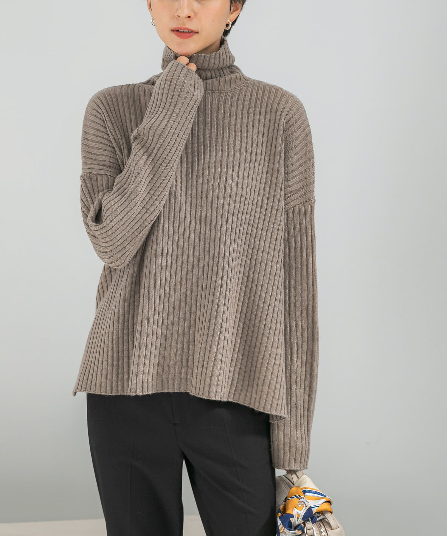 URBAN RESEARCH ROSSO「マシーンウォッシュ ワイドリブニット」|ニット・セーター|