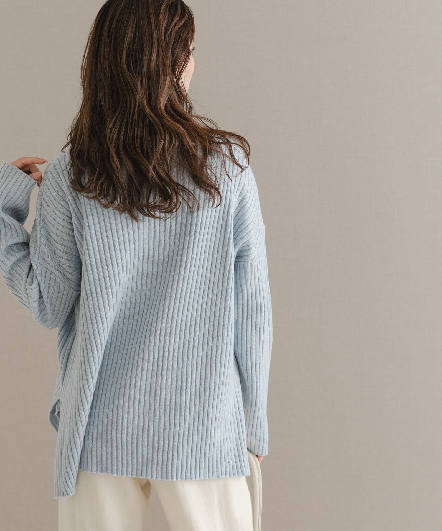 URBAN RESEARCH ROSSO「マシーンウォッシュ ワイドリブニット」|ニット・セーター|