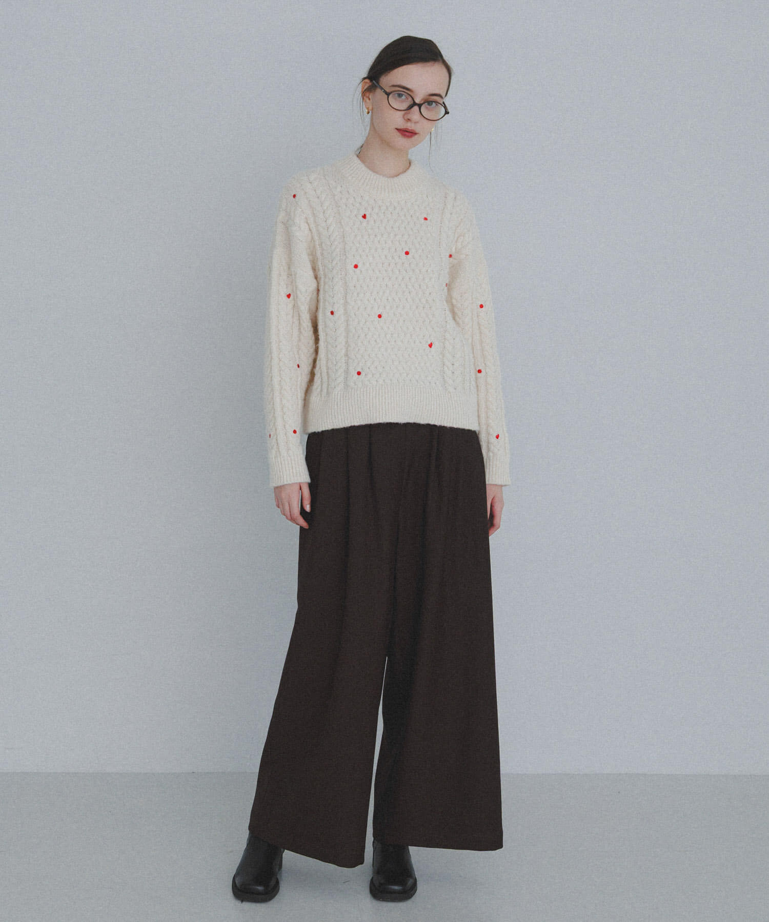 Sonny Label 「刺繍ケーブルニット」|ニット・セーター|