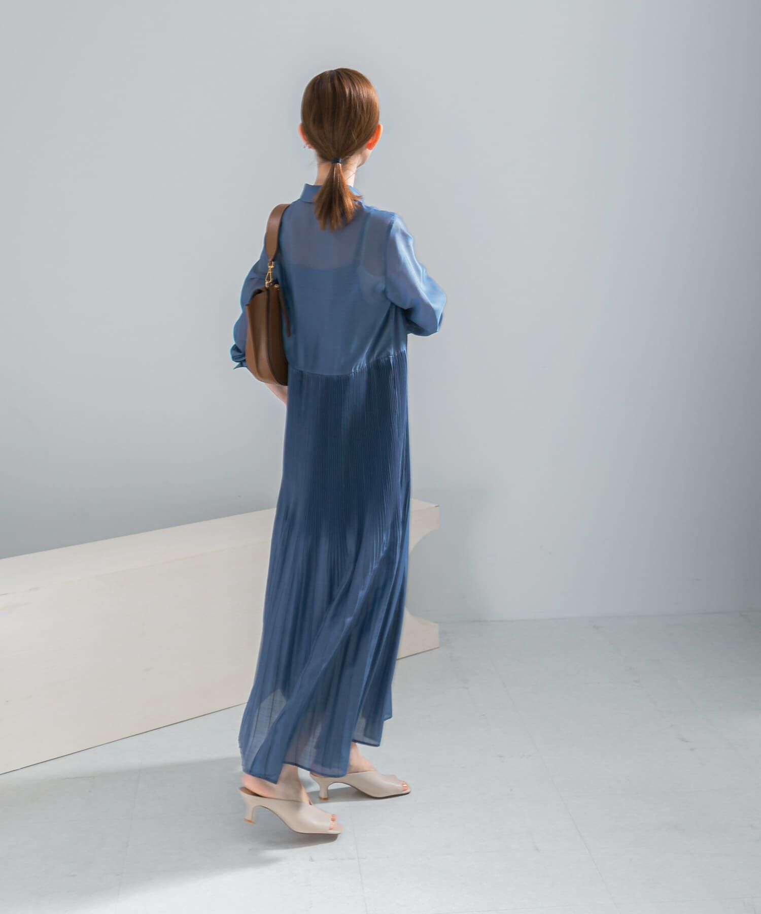 URBAN RESEARCH ROSSO「プリーツロングシャツワンピース」|ワンピース|