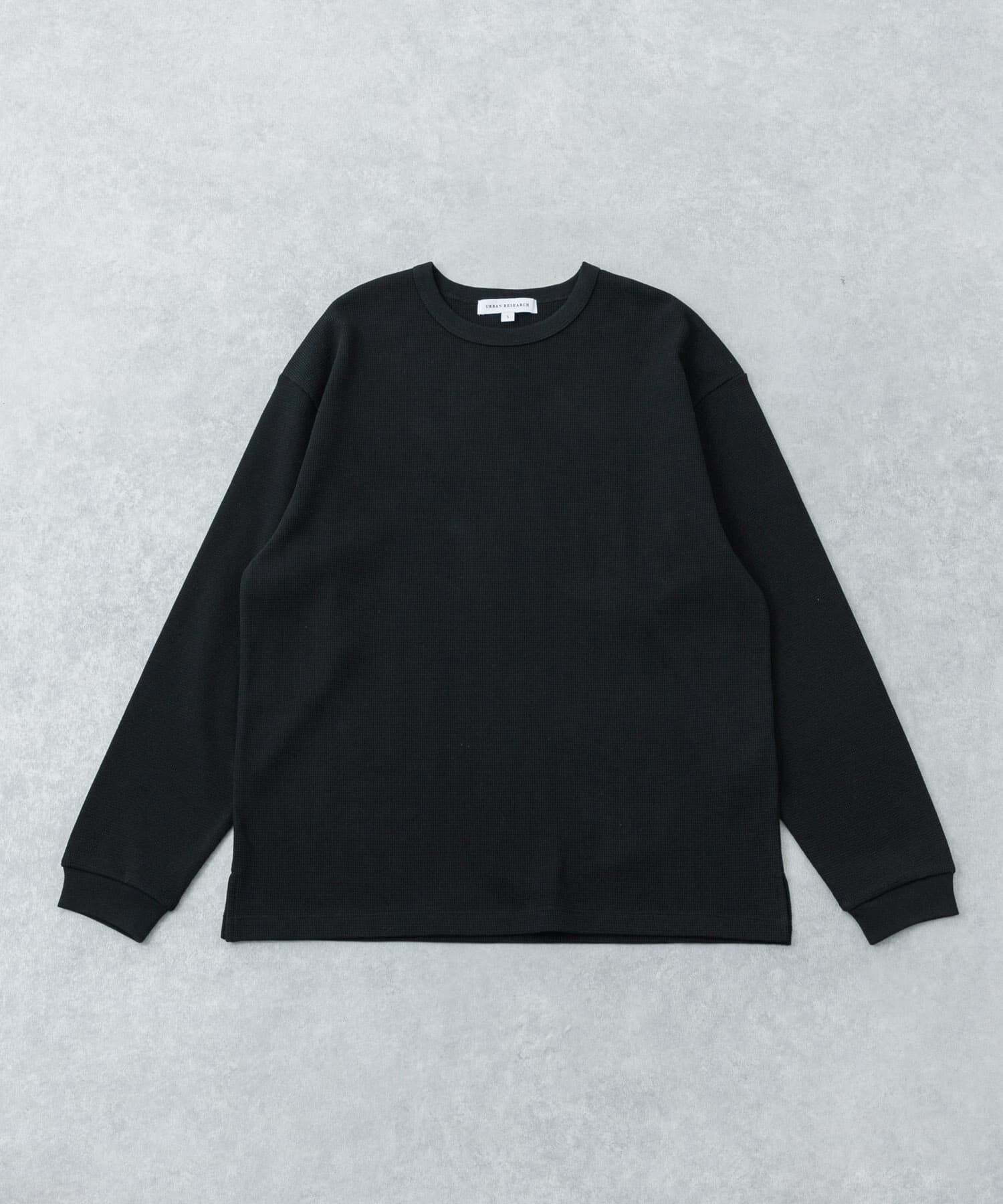 URBAN RESEARCH「『UR TECH』度詰めワッフルロングスリーブ」|Tシャツ・カットソー|ブラック