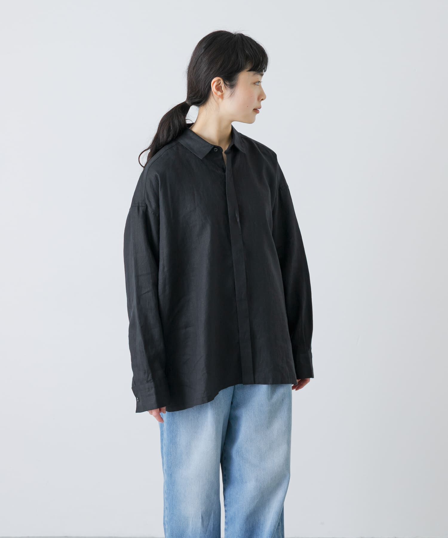 かぐれ「リネンレギュラーボックスシャツ」|シャツ・ブラウス|