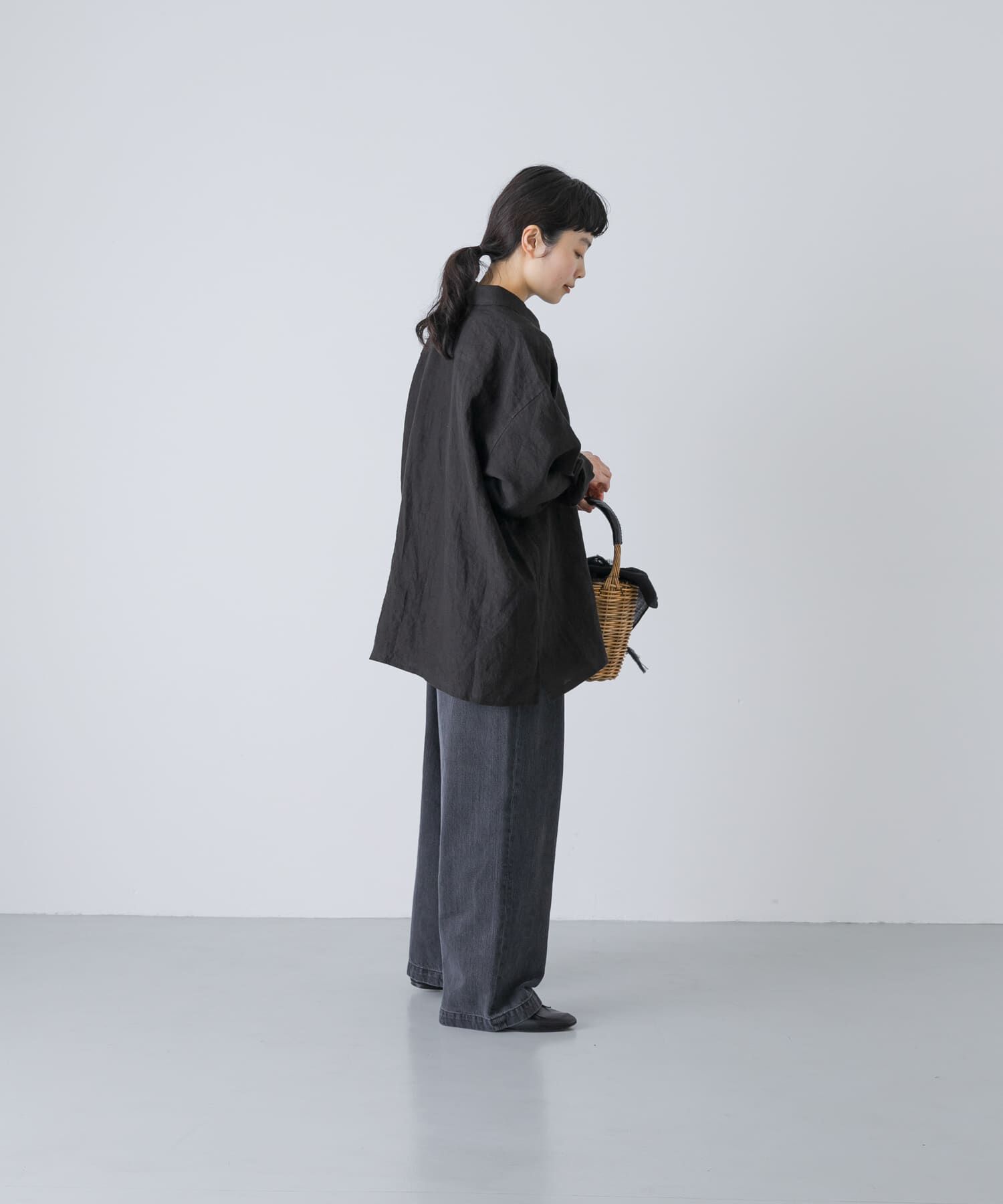 かぐれ「『ユニセックス』ドライリネンボックスシャツ」|シャツ・ブラウス|