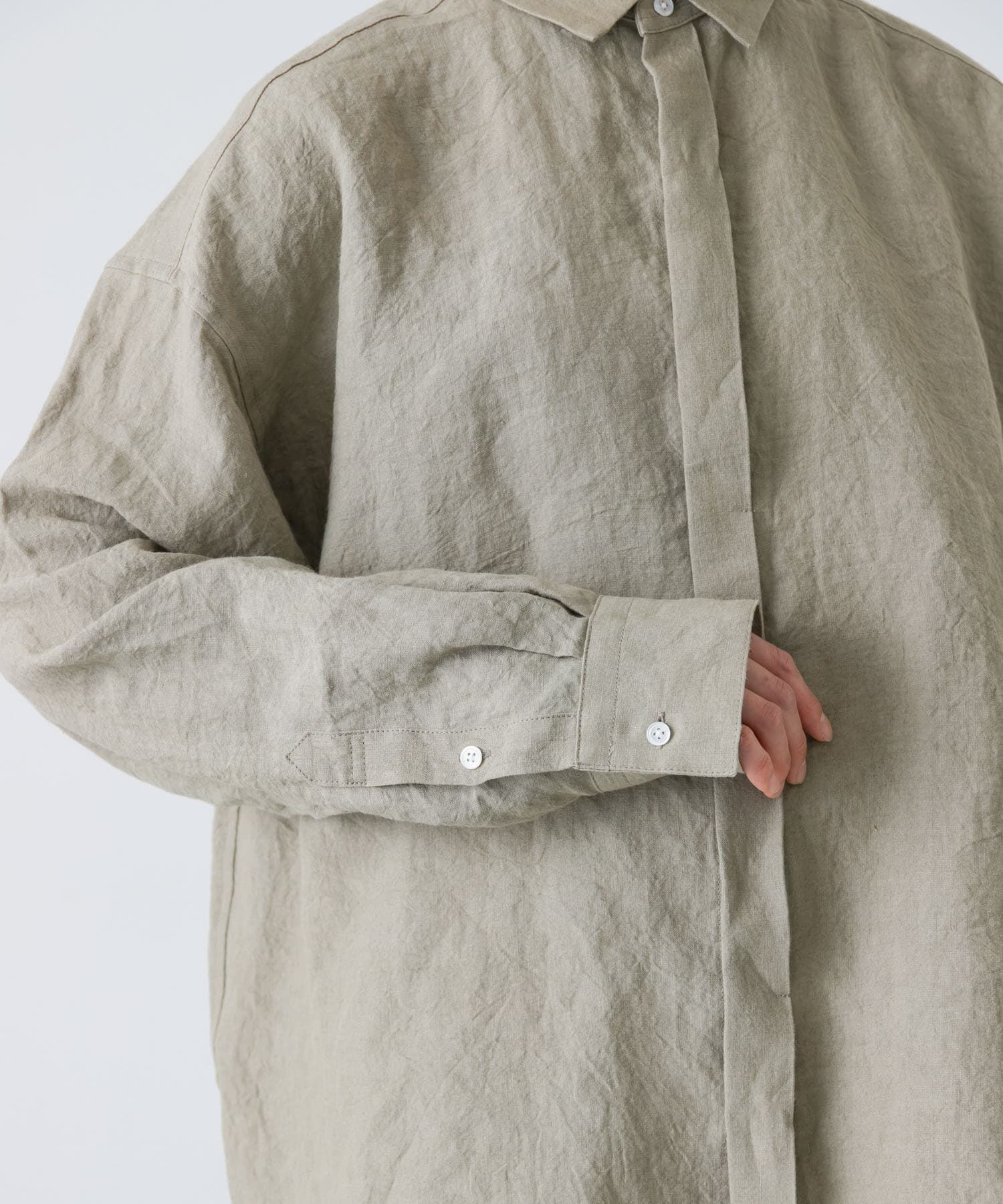 かぐれ「『ユニセックス』ドライリネンボックスシャツ」|シャツ・ブラウス|