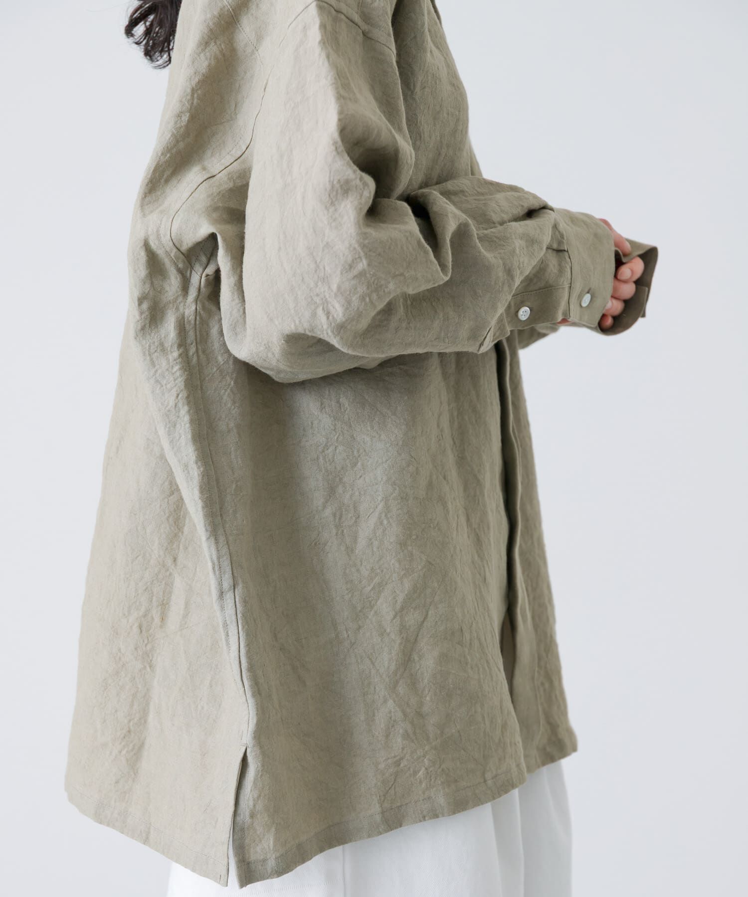 かぐれ「『ユニセックス』ドライリネンボックスシャツ」|シャツ・ブラウス|