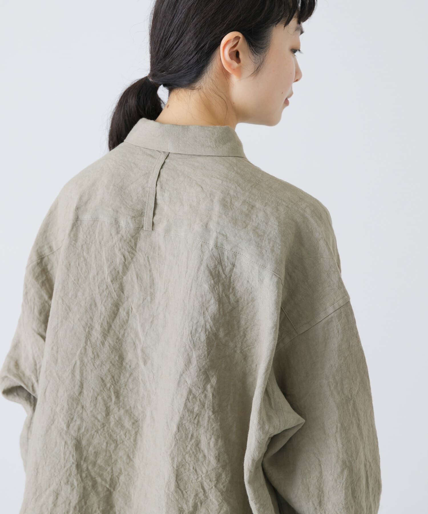かぐれ「『ユニセックス』ドライリネンボックスシャツ」|シャツ・ブラウス|