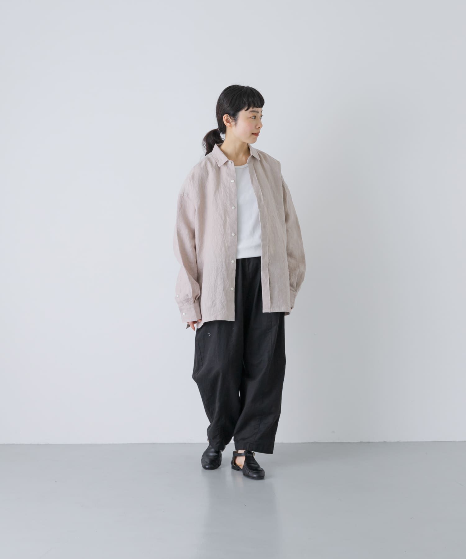 かぐれ「『ユニセックス』ドライリネンボックスシャツ」|シャツ・ブラウス|