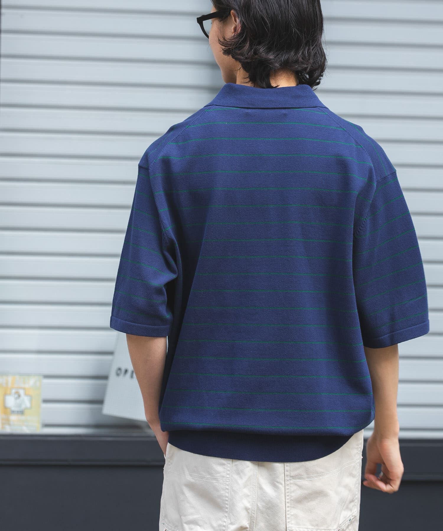 URBAN RESEARCH DOORS「FORK&SPOON　ボーダーショートスリーブニットポロ」|ニット・セーター|