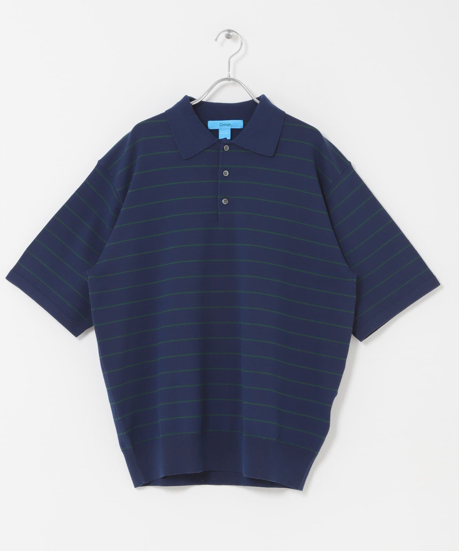 URBAN RESEARCH DOORS「FORK&SPOON　ボーダーショートスリーブニットポロ」|ニット・セーター|