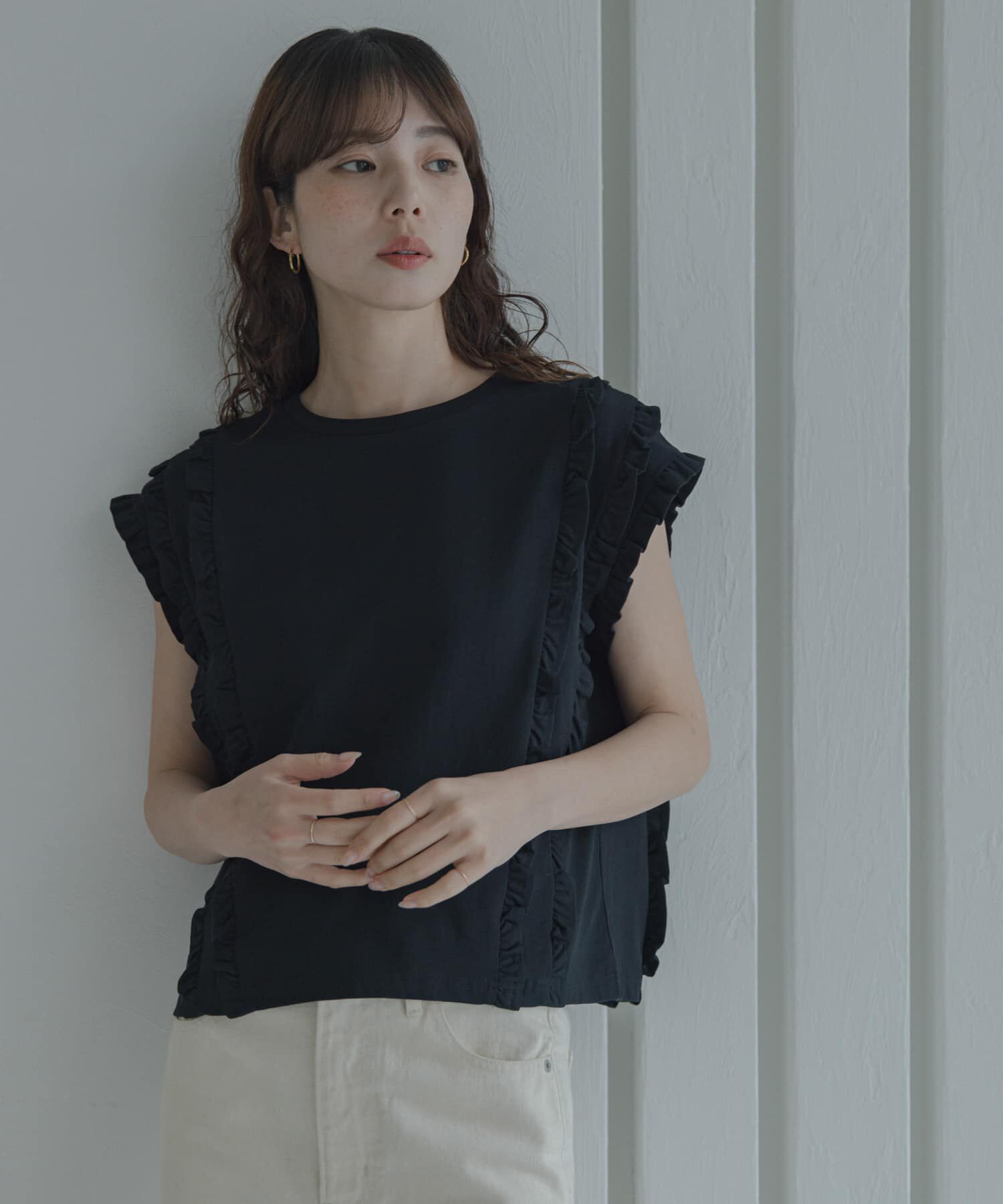 Sonny Label 「ミニフリルフレンチTシャツ」|Tシャツ・カットソー|