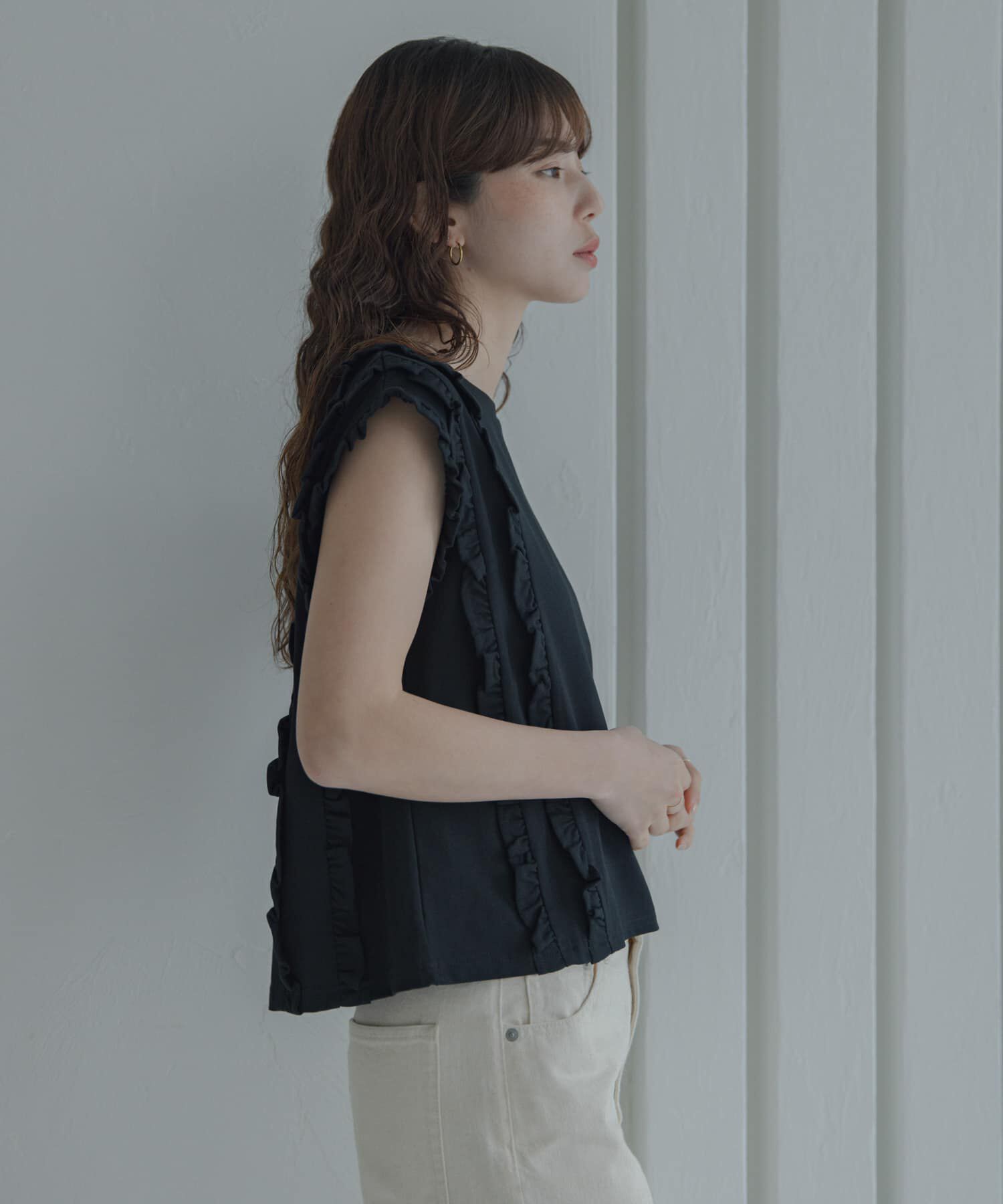 Sonny Label 「ミニフリルフレンチTシャツ」|Tシャツ・カットソー|