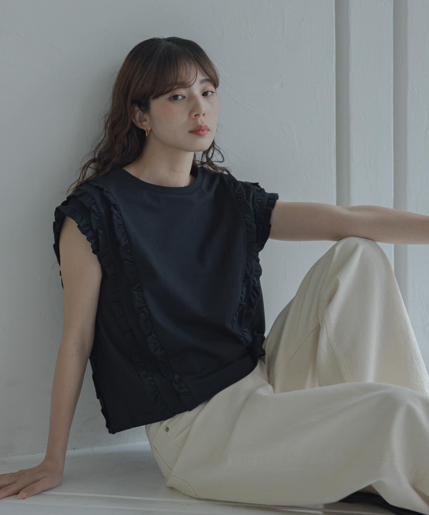 Sonny Label 「ミニフリルフレンチTシャツ」|Tシャツ・カットソー|
