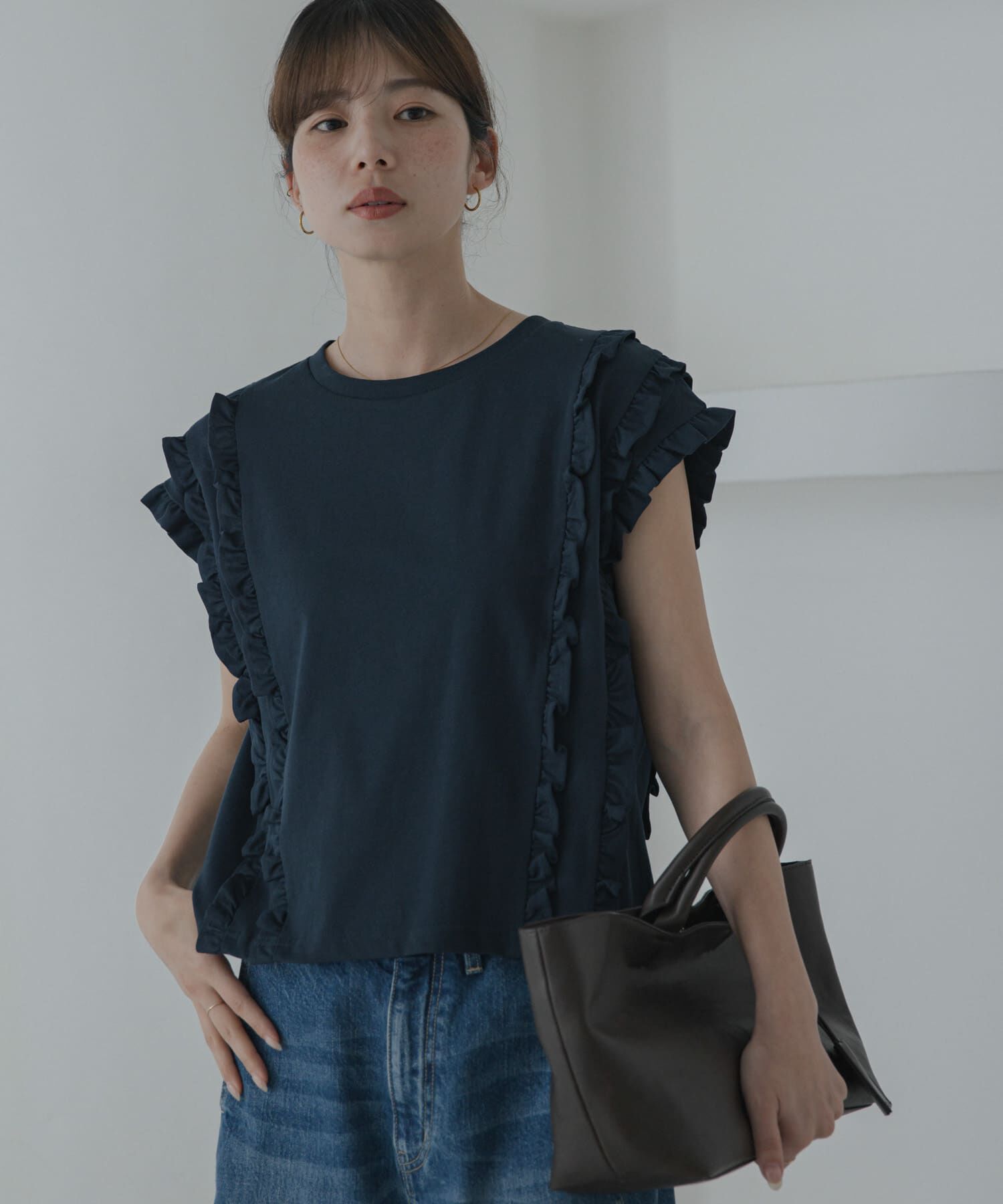 Sonny Label 「ミニフリルフレンチTシャツ」|Tシャツ・カットソー|