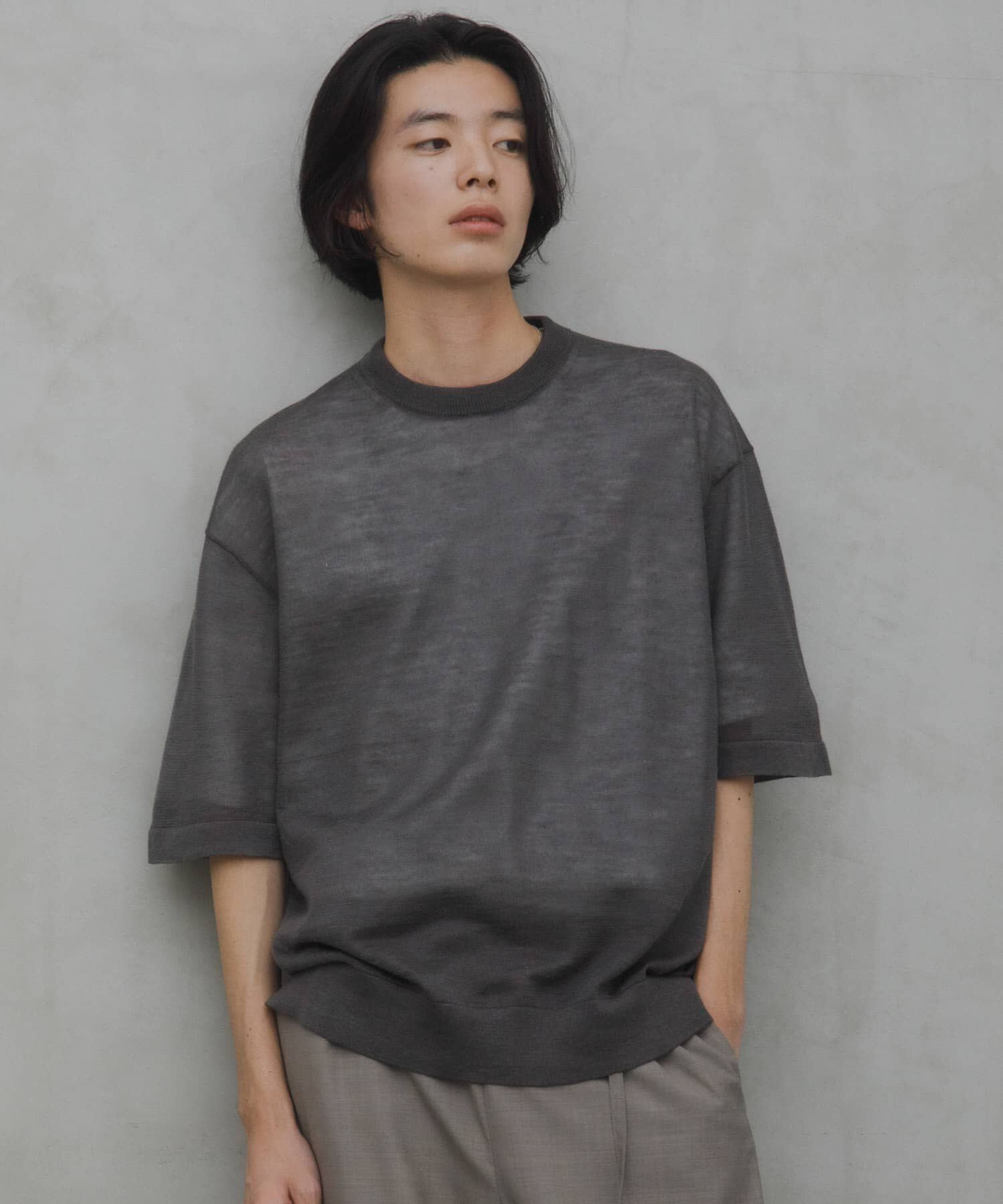 URBAN RESEARCH DOORS「Ramie High Gauge Crew-Neck Knit」|ニット・セーター|