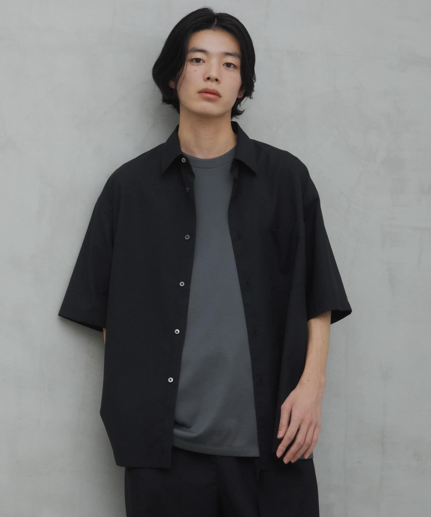 URBAN RESEARCH DOORS「T/W Tropical Regular SHIRTS」|シャツ・ブラウス|ブラック