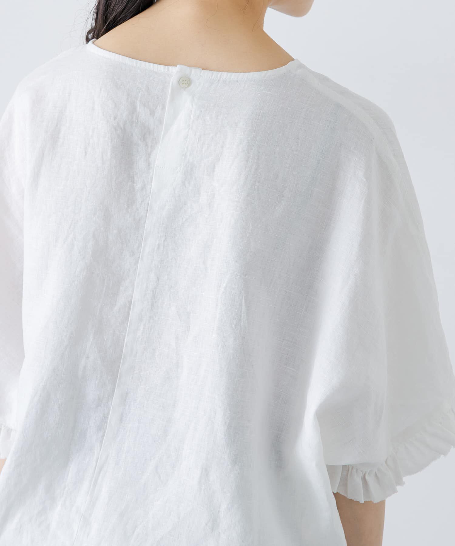 かぐれ「リネンフリルスリーブプルオーバー」|シャツ・ブラウス|