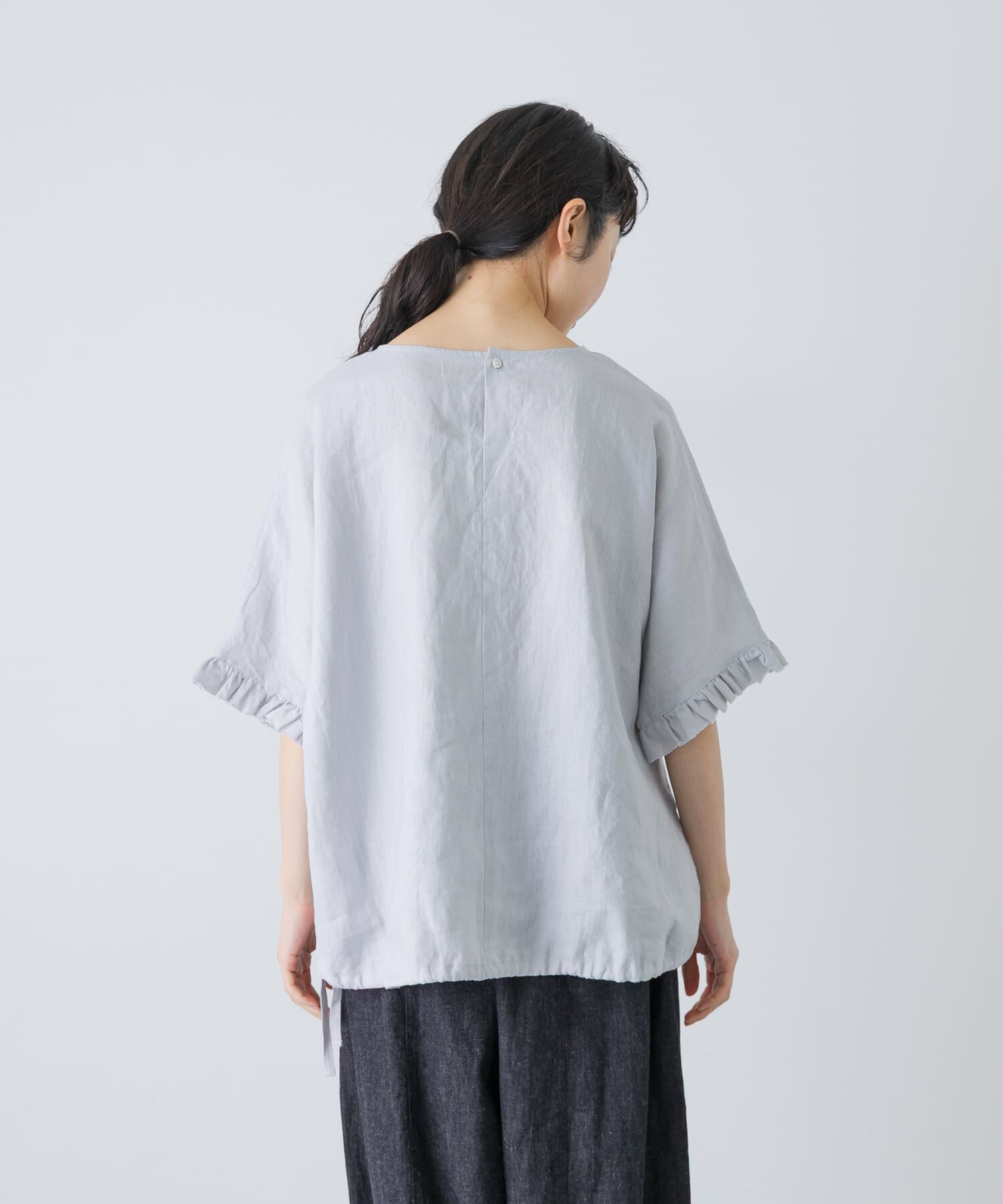 かぐれ「リネンフリルスリーブプルオーバー」|シャツ・ブラウス|