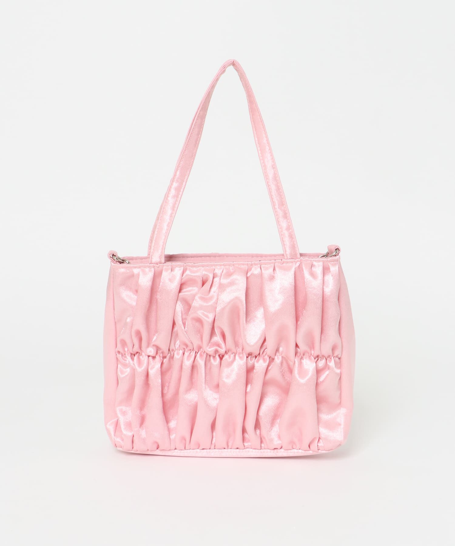  「サテンギャザーハンドBAG」|ハンドバッグ|