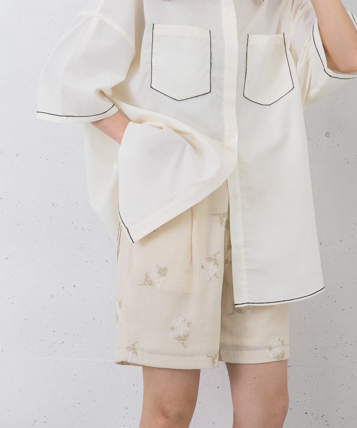  「エンブロイダリーショートパンツ」|その他|アイボリー