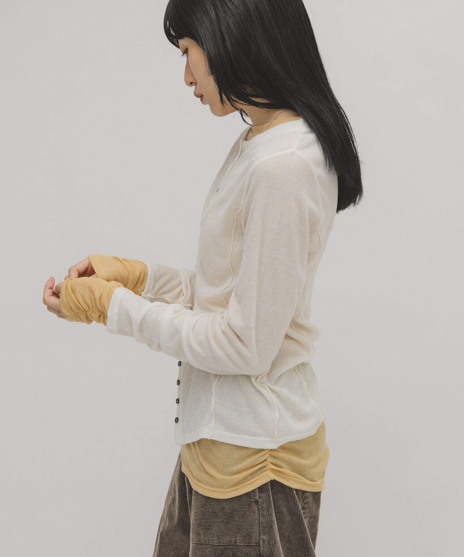  「バイカラーレイヤードカットソー」|Tシャツ・カットソー|