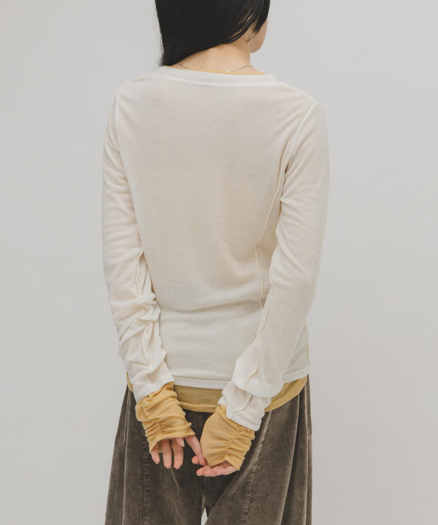  「バイカラーレイヤードカットソー」|Tシャツ・カットソー|