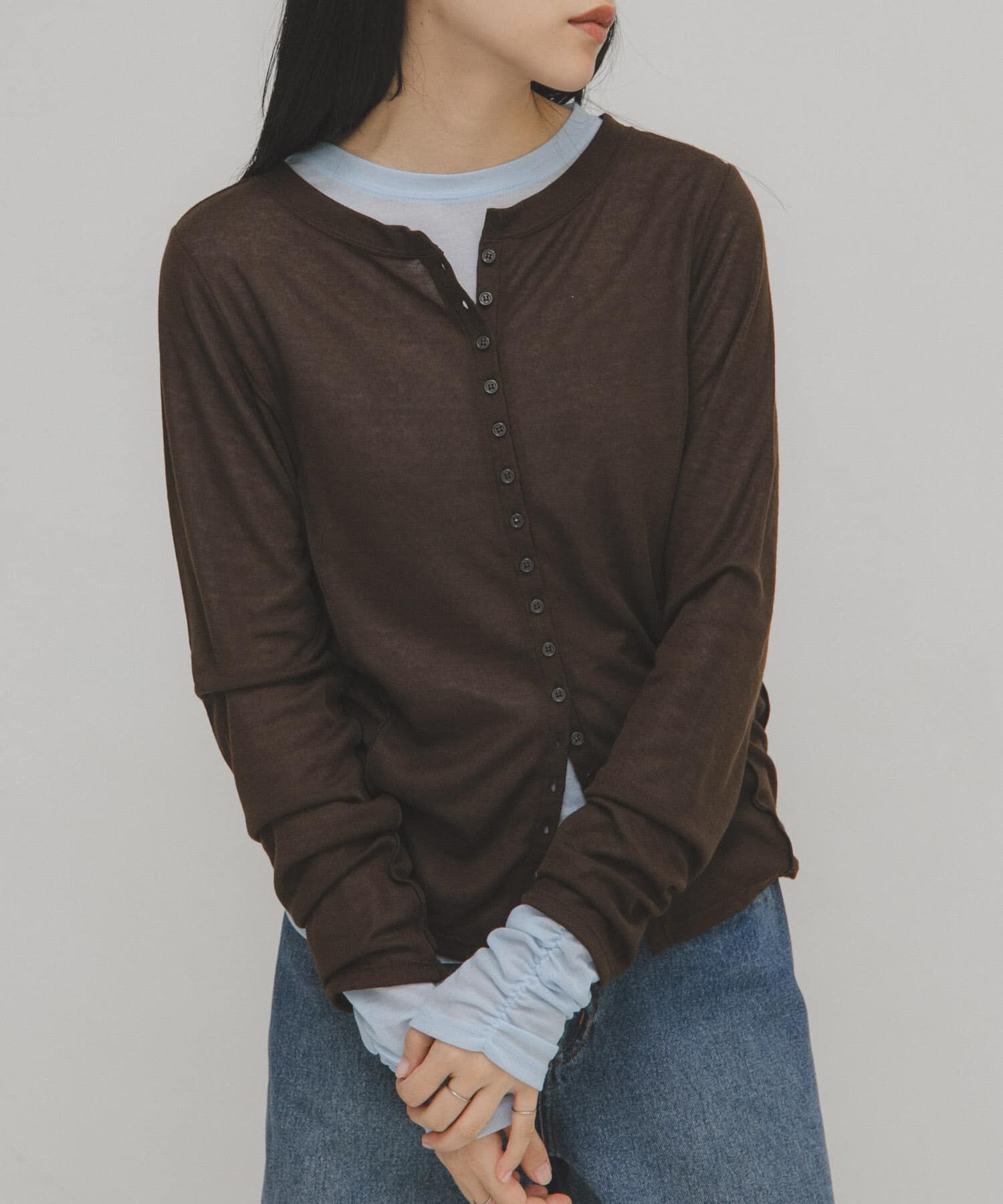  「バイカラーレイヤードカットソー」|Tシャツ・カットソー|