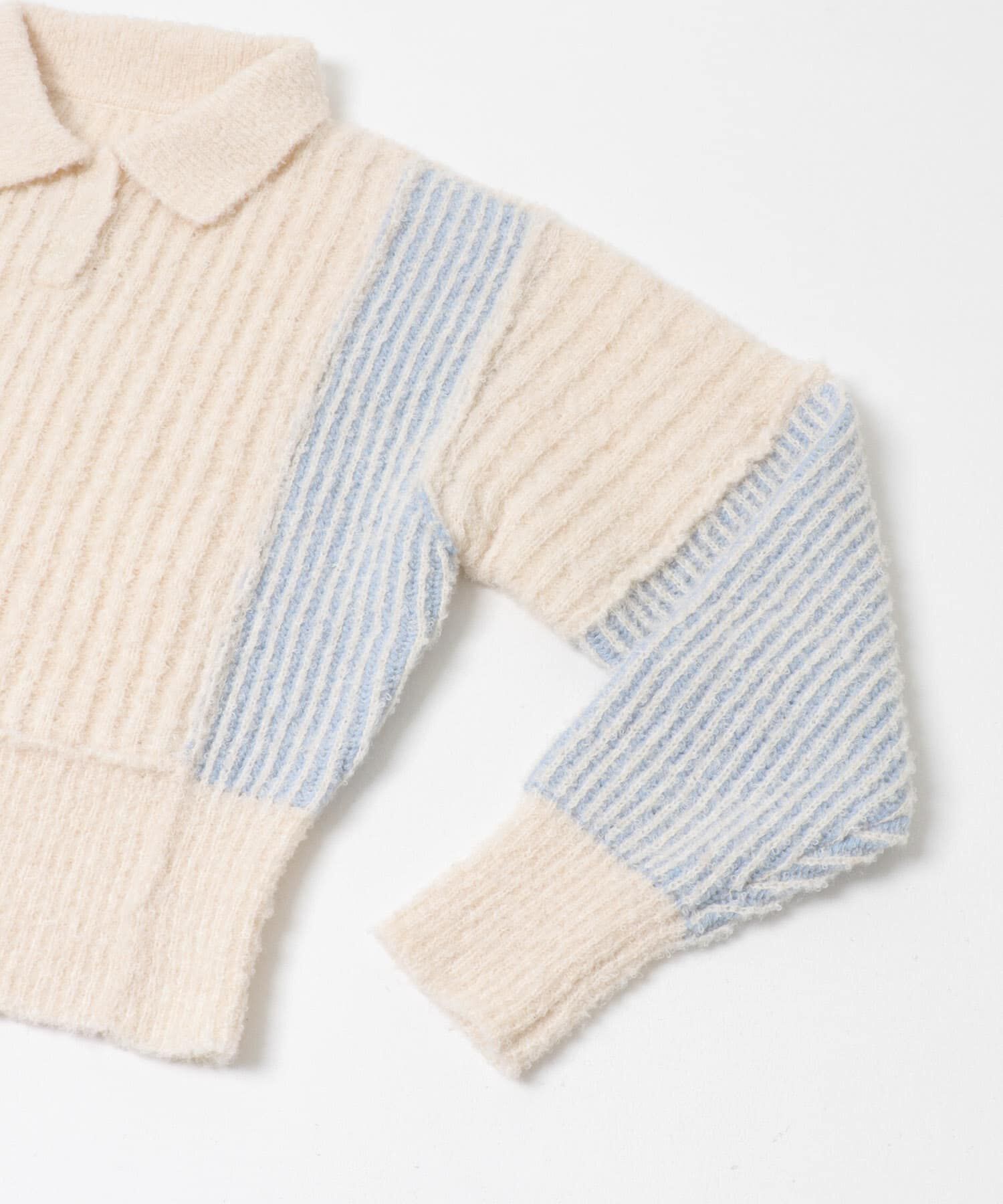  「バイカラーデザインスリーブニット」|ニット・セーター|