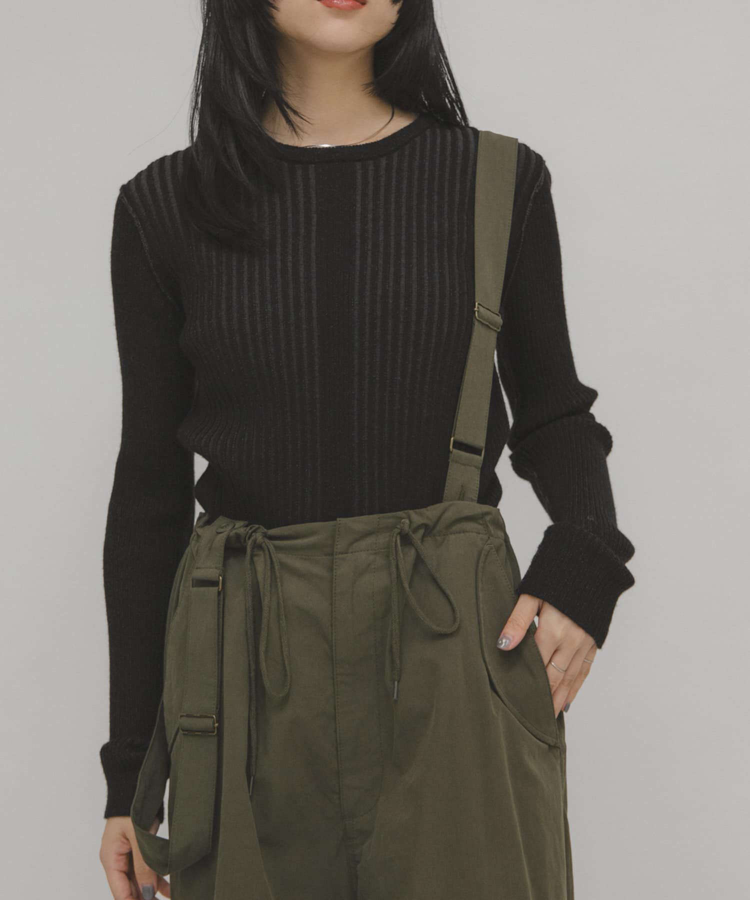  「illi　ランダムRIBクルーネックニット」|ニット・セーター|