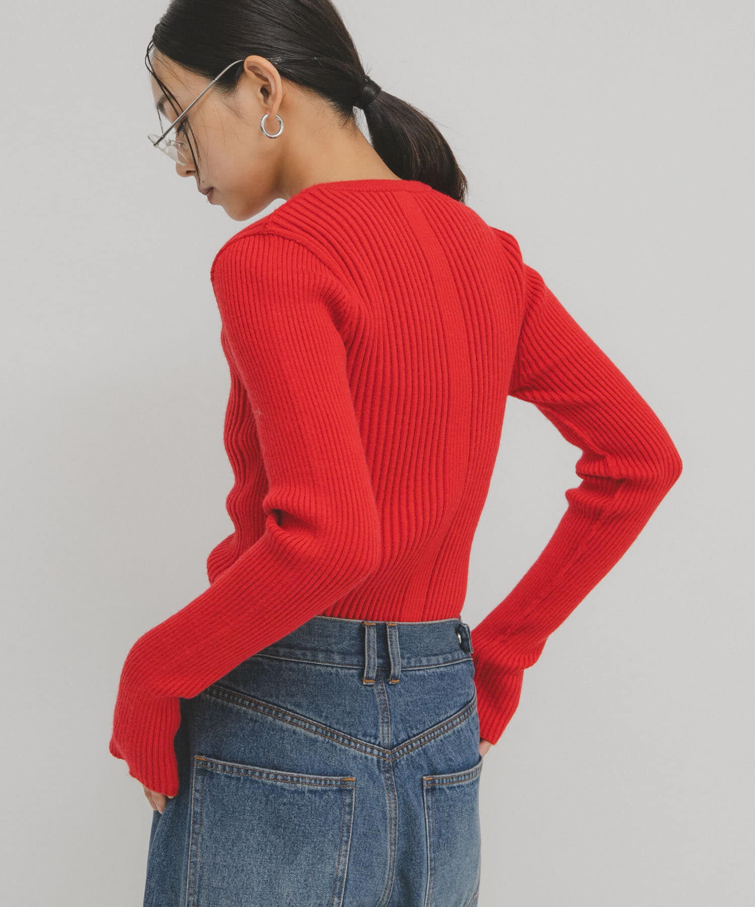  「illi　ランダムRIBクルーネックニット」|ニット・セーター|