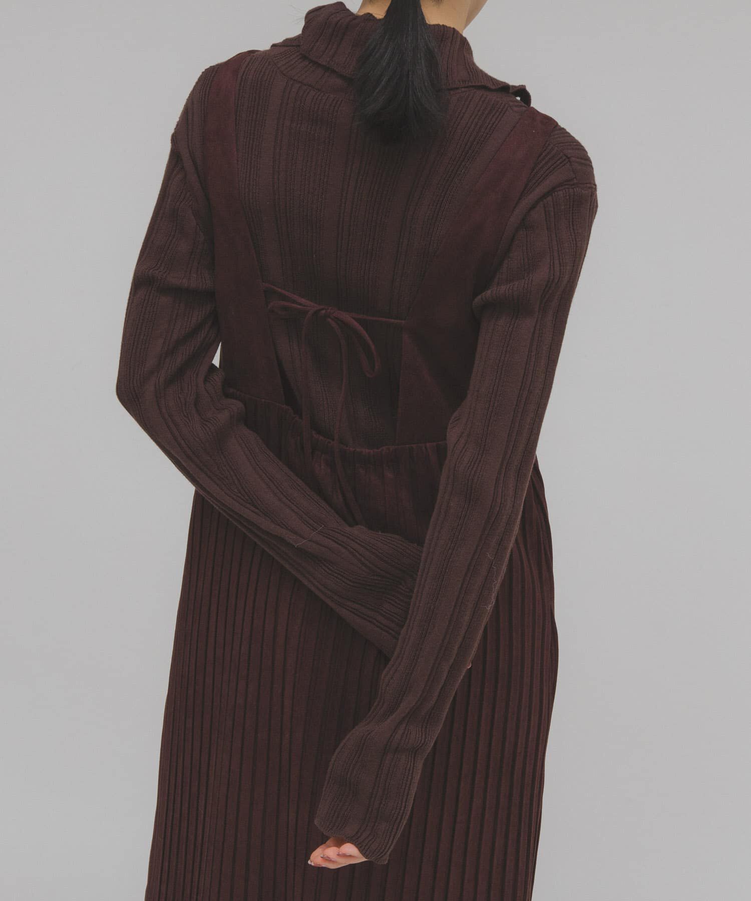  「ボタンアップランダムRIBニット」|ニット・セーター|