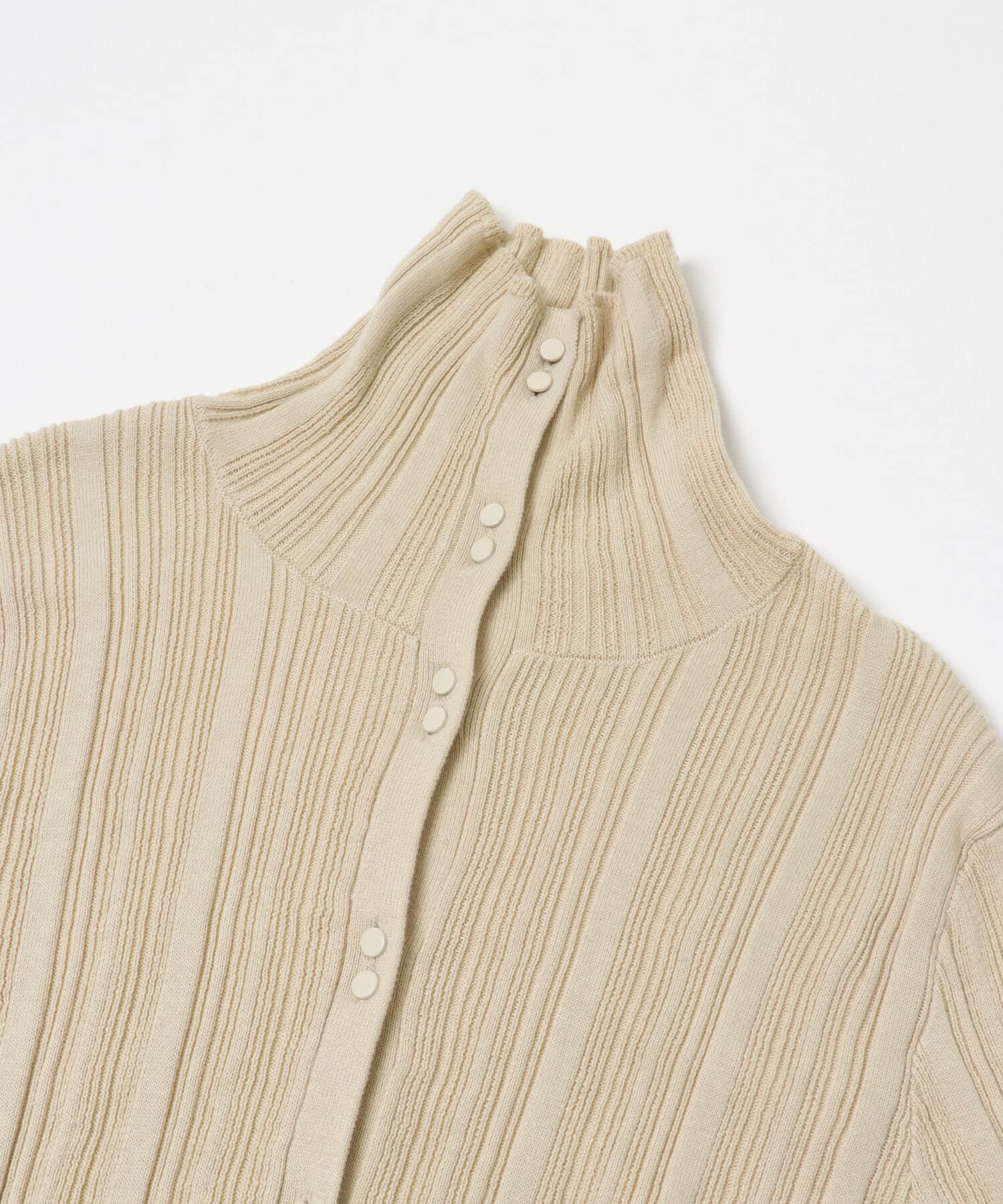  「ボタンアップランダムRIBニット」|ニット・セーター|