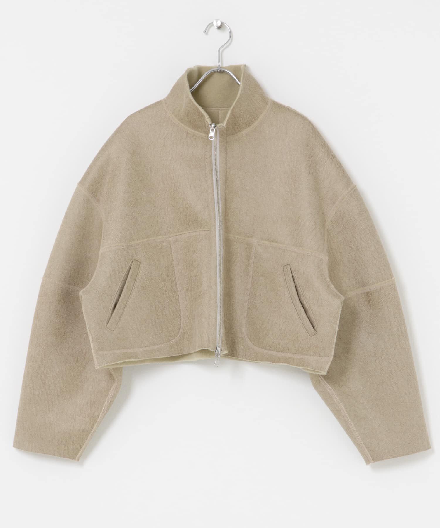  「リバーシブルボアジャケット」|ノーカラーコート|