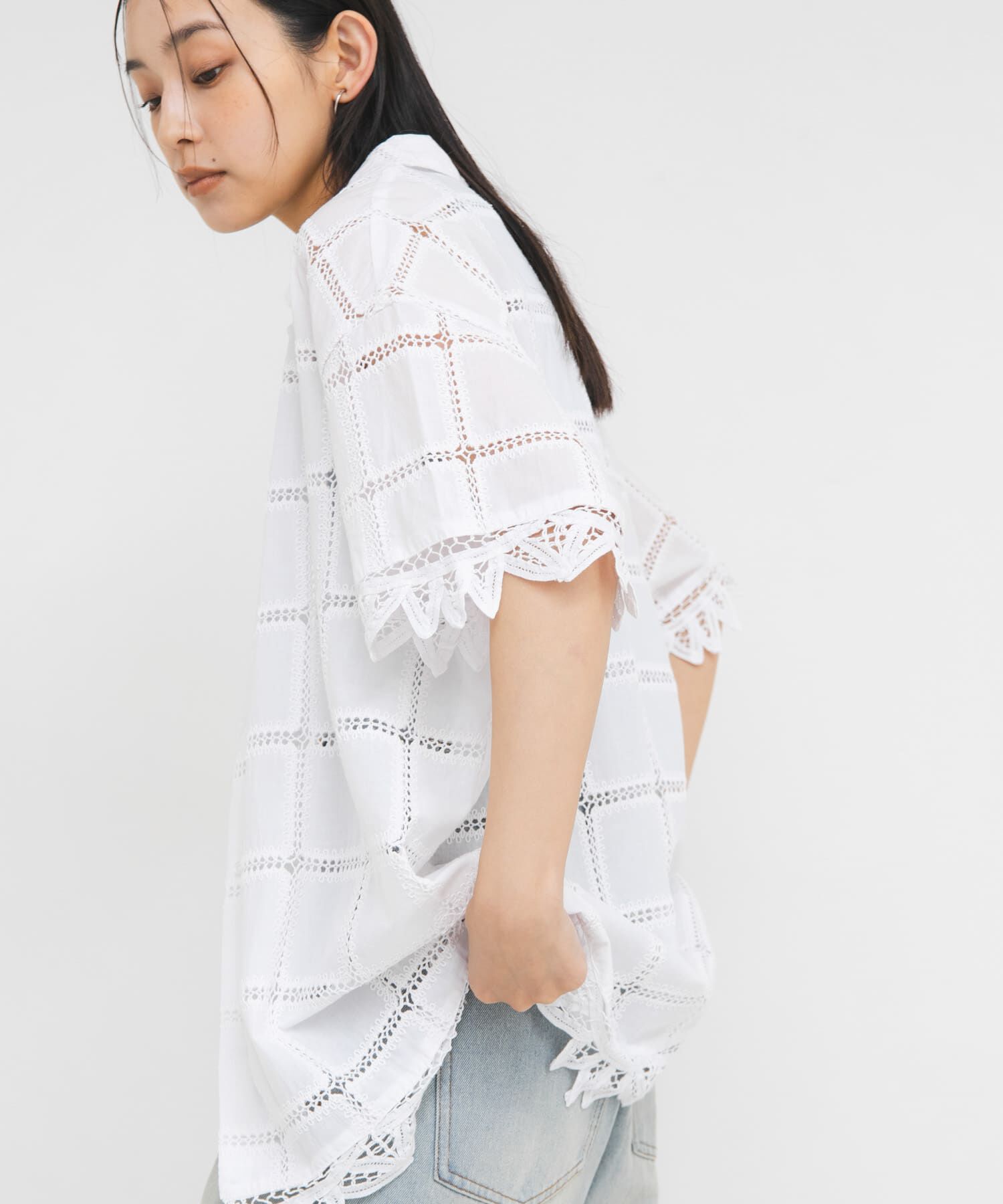  「アイレットエンブロイダリーシャツ」|シャツ・ブラウス|