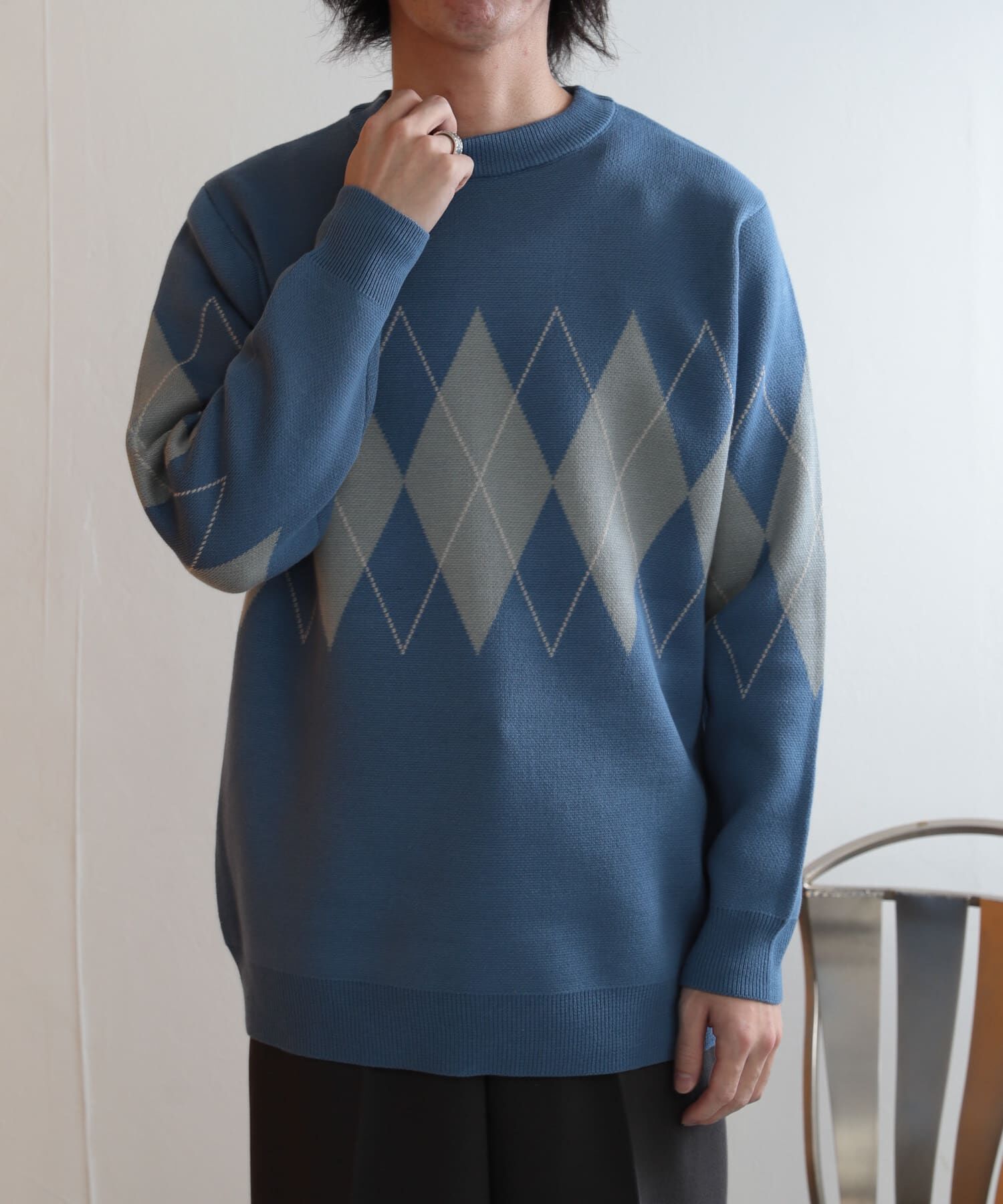 SENSE OF PLACE by URBAN RESEARCH「アーガイルクルーネックセーター」|ニット・セーター|