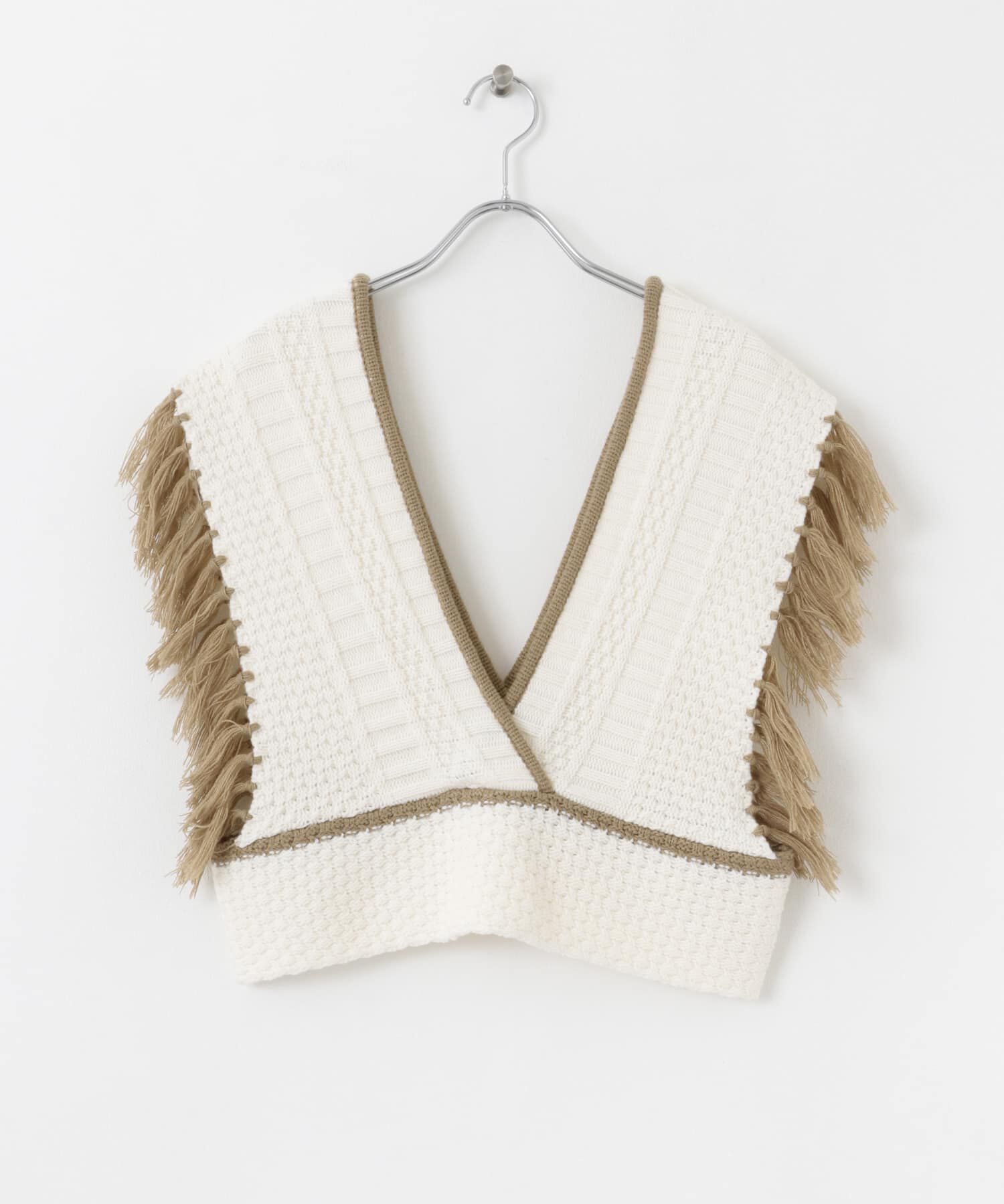 SENSE OF PLACE by URBAN RESEARCH「フリンジニットベスト」|ベスト・ジレ|