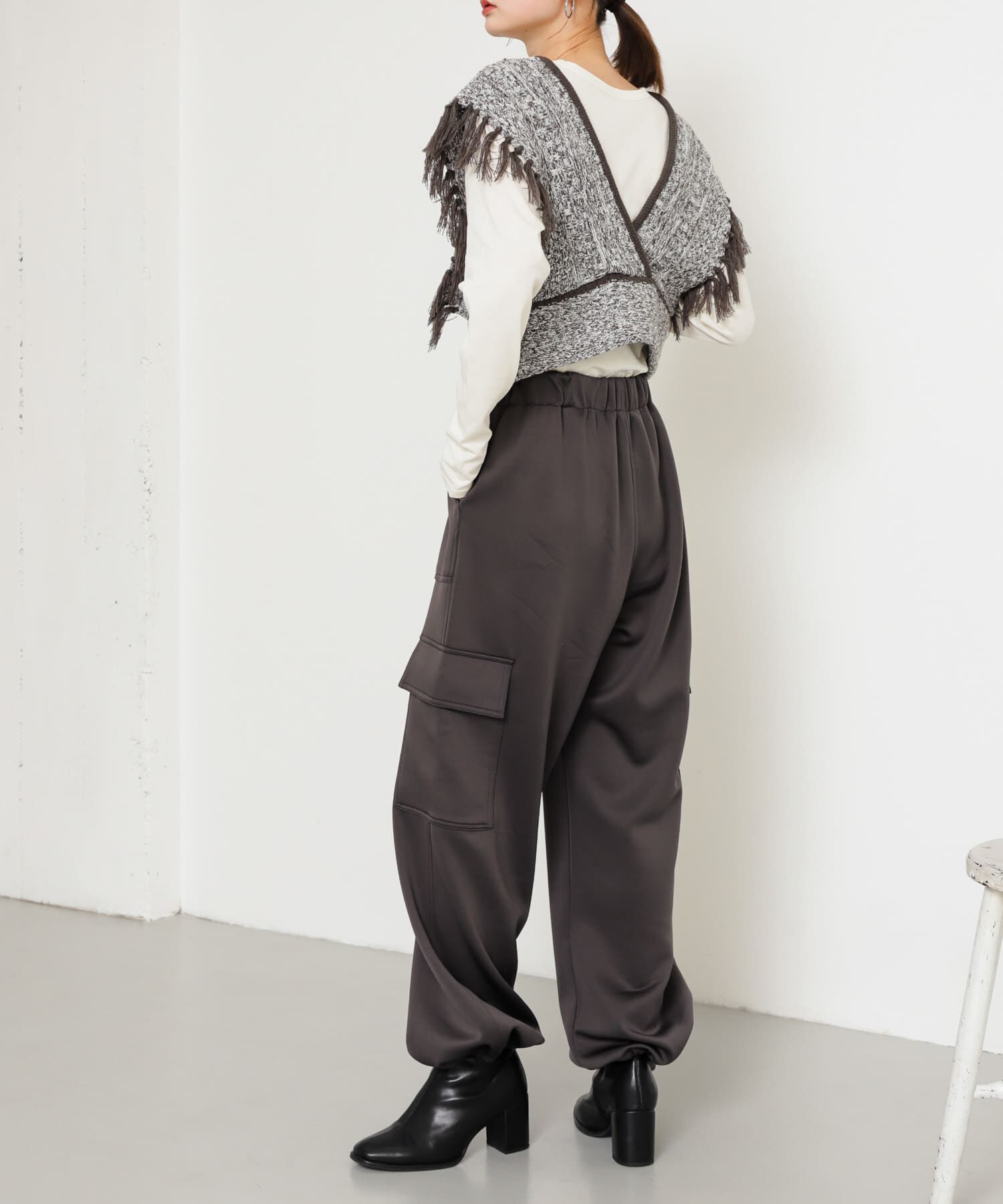 SENSE OF PLACE by URBAN RESEARCH「フリンジニットベスト」|ベスト・ジレ|