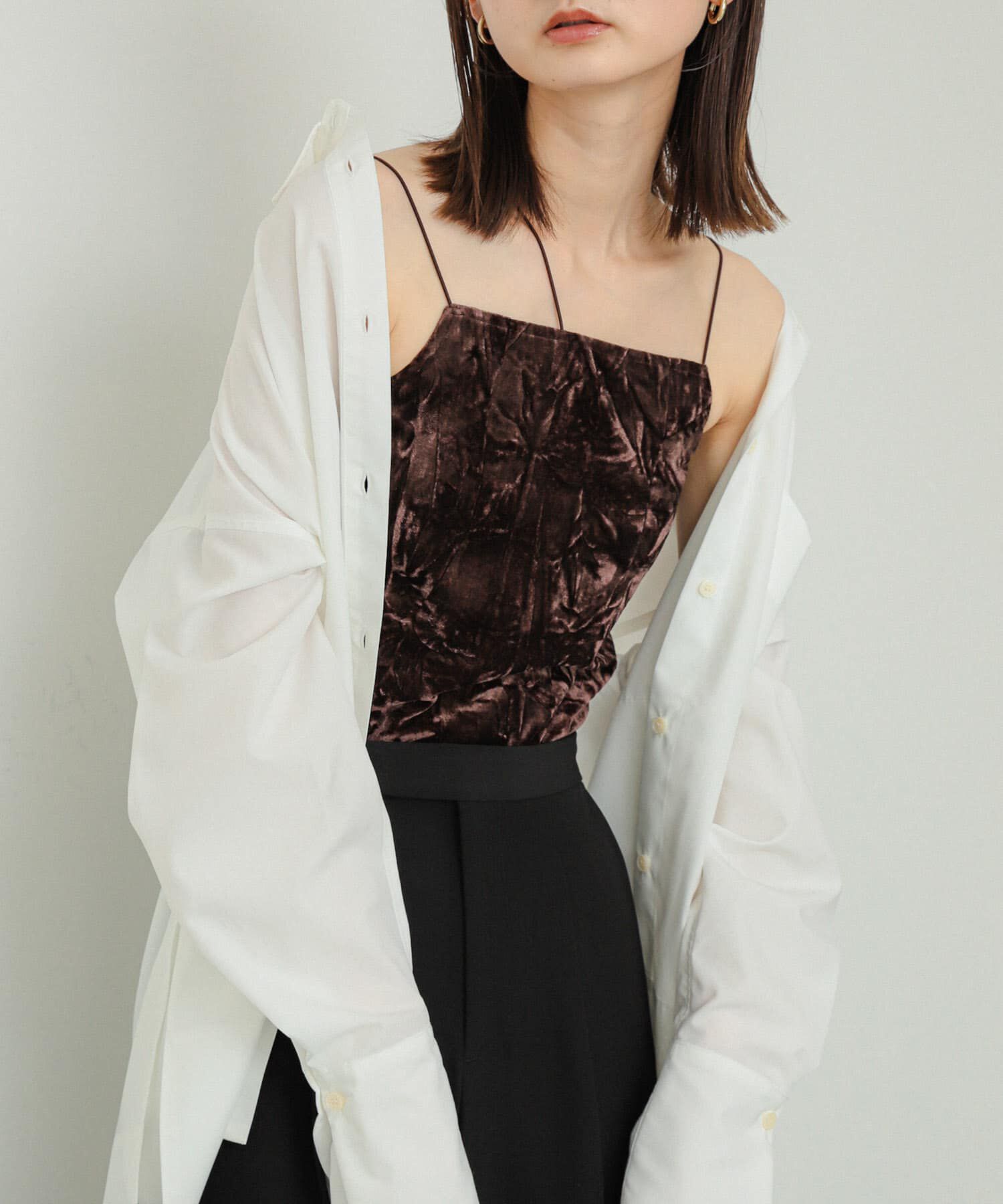 SENSE OF PLACE by URBAN RESEARCH「『サイズ展開あり』ベロアカップツキキャミソール」|キャミソール|