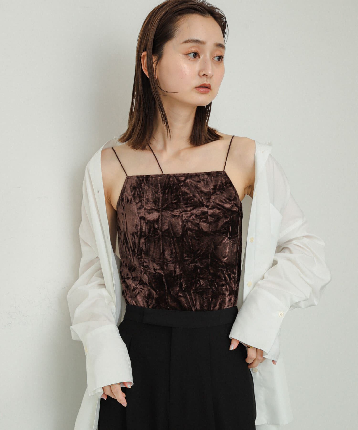 SENSE OF PLACE by URBAN RESEARCH「『サイズ展開あり』ベロアカップツキキャミソール」|キャミソール|