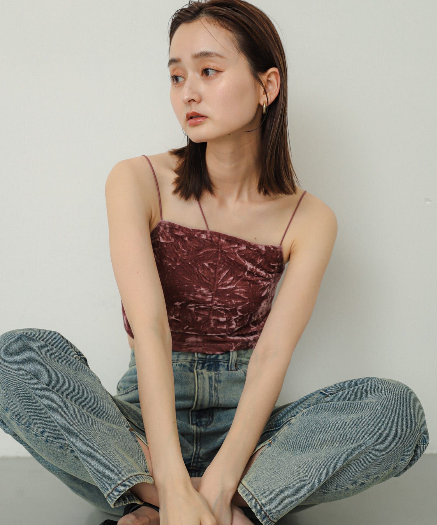 SENSE OF PLACE by URBAN RESEARCH「『サイズ展開あり』ベロアカップツキキャミソール」|キャミソール|