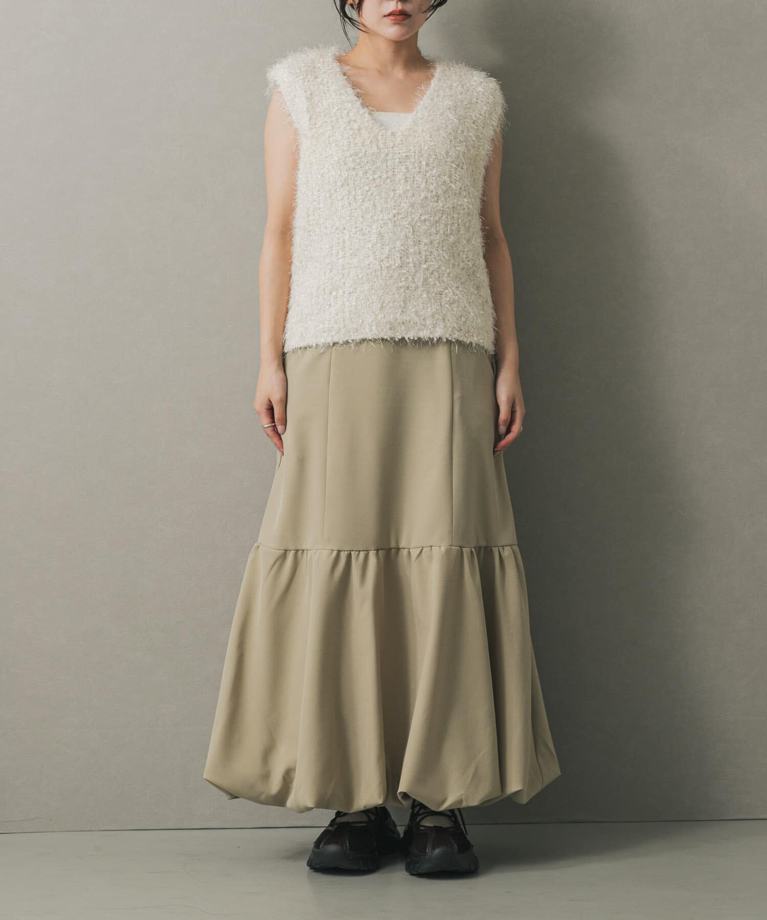 SENSE OF PLACE by URBAN RESEARCH「バルーンヘムジャンスカ」|ワンピース|ベージュ